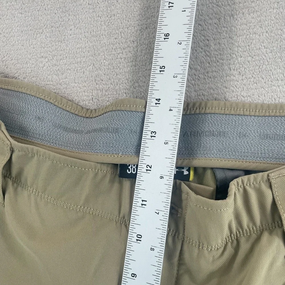 Under Armour Match Play Golf Pants Men 38x34‎ Beige Tan Grip Waist Performance